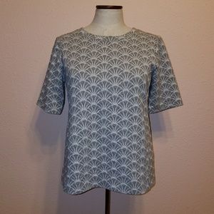Ann Taylor Loft Textured Gray Shell Top Shirt
